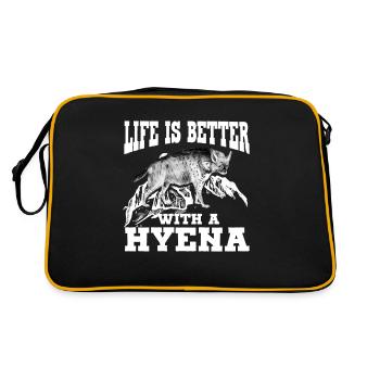 Hyène animaux Hyène à selle - Sac Retro - noir/or - Dos