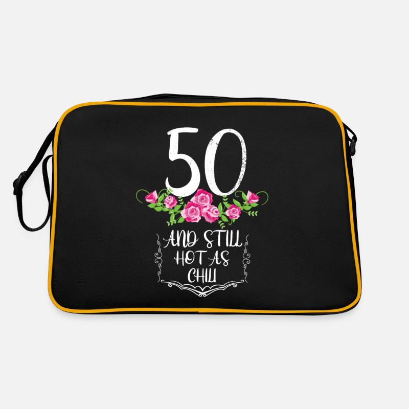50.Geburtstag - Retro Tasche - Schwarz/Gold