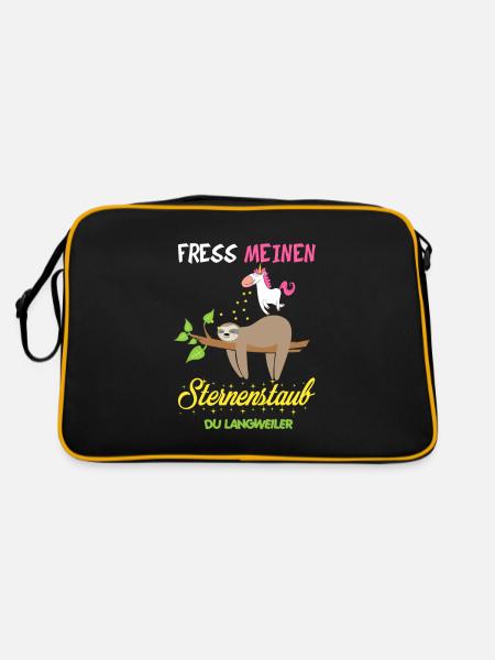 Faultier - Retro Tasche - Schwarz/Gold