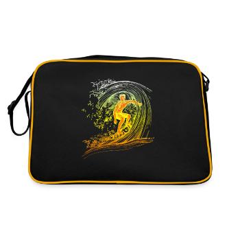 Surfer surfboard surfing - Retro Bag - black/gold - Back