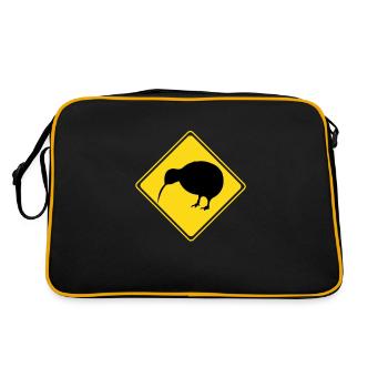 Oiseau kiwi Nouvelle-Zélande drôle - Sac Retro - noir/or - Dos