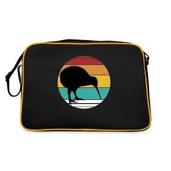 Oiseau kiwi Nouvelle-Zélande drôle - Sac Retro - noir/or - Dos