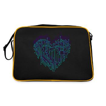 Heart electronic digital heart - Retro Bag - black/gold - Back