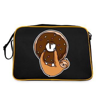 Funny Donuts Sloths Sloth With Donut - Retro Bag - black/gold - Back