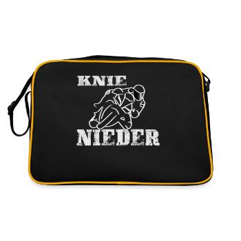 Knie Nieder- Knie Schleifer Motorradfahrer - Retro Tasche - Schwarz/Gold - Hinten