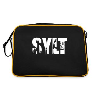 Sylt - Retro Tasche - Schwarz/Gold - Hinten