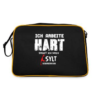 Sylt - Retro Tasche - Schwarz/Gold - Hinten