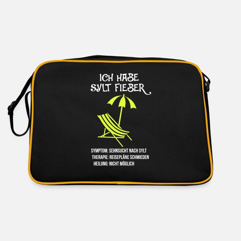 Sylt - Retro Tasche - Schwarz/Gold