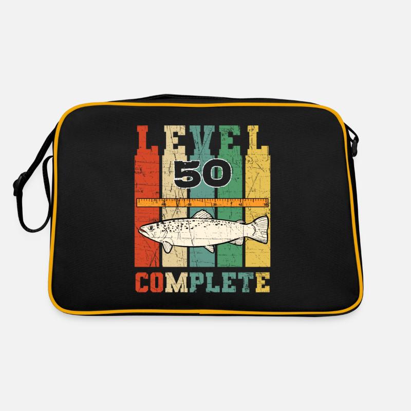Retro Forelle Angler Geburtstag Level 50 Complete Retro Tasche