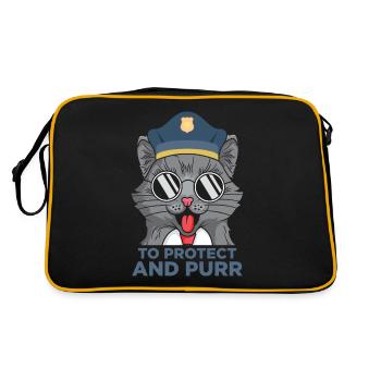 Drôle flic chat détective police - Sac Retro - noir/or - Dos