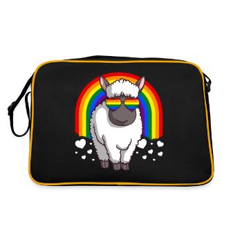 LGBT Sheep Gay Pride Rainbow - Retro Bag - black/gold - Back