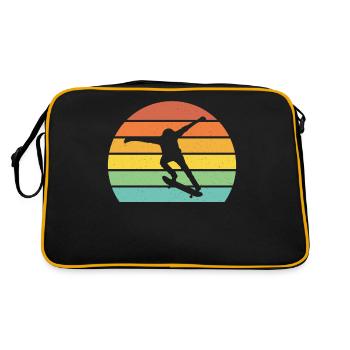 Skateboarding rétro coucher de soleil cool skateboarder cadeau - Sac Retro - noir/or - Dos