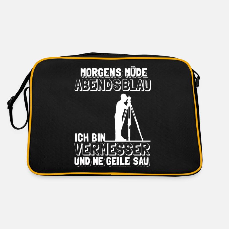 Vermesser Vermessungstechniker - Retro Tasche - Schwarz/Gold