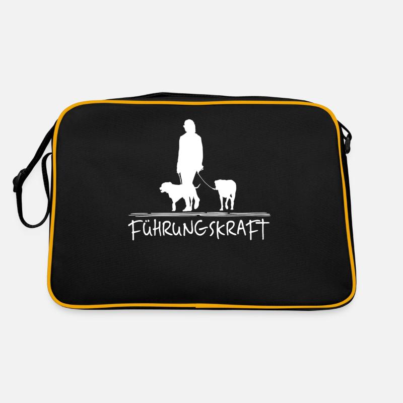 Führungskraft Geschenkidee Geburtstag Hund - Retro Tasche - Schwarz/Gold