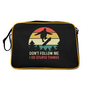 Skater skating skateboard hobby free time - Retro Bag - black/gold - Back