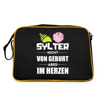 Sylt - Retro Tasche - Schwarz/Gold - Hinten