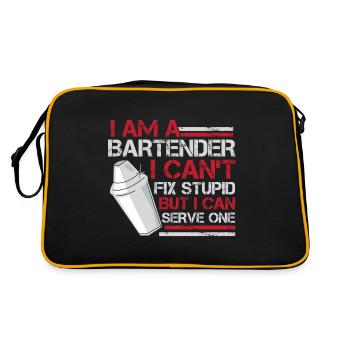 Hilarious bartender waiter bartender mixer - Retro Bag - black/gold - Back