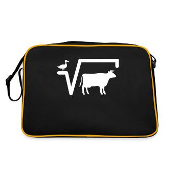 La nième racine de Q Funny Math énonciations vache - Sac Retro - noir/or - Dos