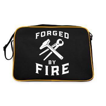 Forged by fire - blacksmithing - blacksmith gift - Retro Bag - black/gold - Back
