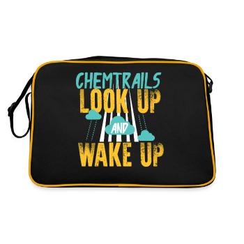 Chemtrails Verschwörungstheorie - Retro Tasche - Schwarz/Gold - Hinten