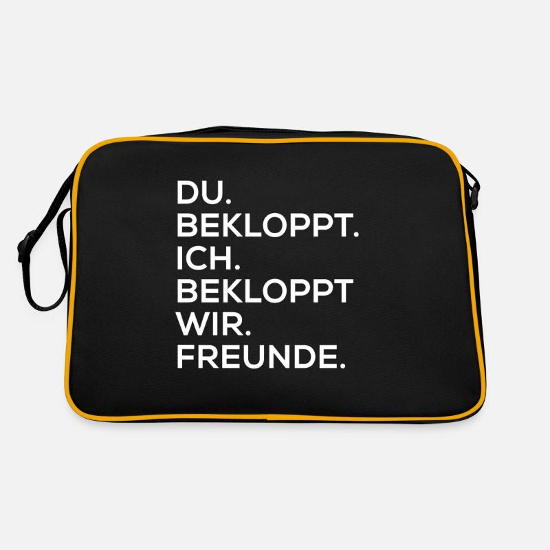 Du bekloppt ich bekloppt dumm Geschenkidee Geburts Retro Tasche