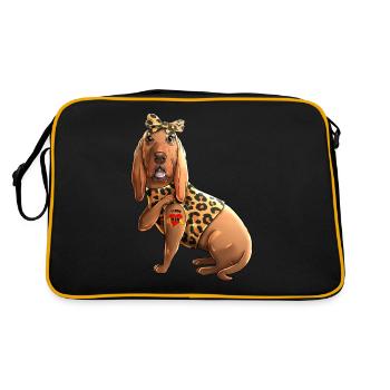 Chien limier j'aime maman tatouage - Sac Retro - noir/or - Dos