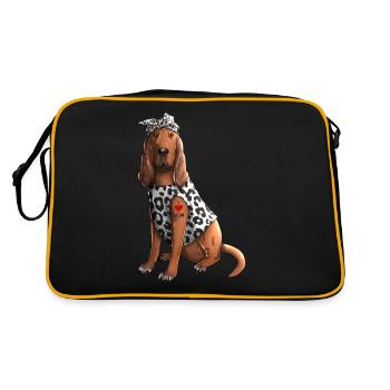 J'aime maman tatouage chien limier - Sac Retro - noir/or - Dos