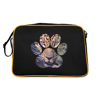 Léopard tigre oeil patte animal chat guépard lion ge - Sac Retro - noir/or - Dos
