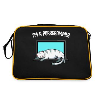 I'm A Purrgrammer - programmeur chat sur clavier - Sac Retro - noir/or - Dos