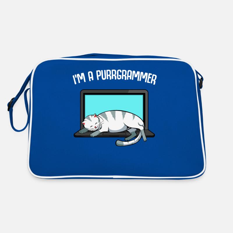 I'm A Purrgrammer - programmer cat on keyboard Retro Bag