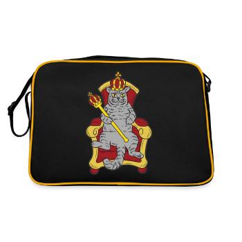 Cats king on throne with scepter and crown - Retro Bag - black/gold - Back