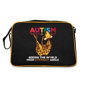 Autism Support Autistic Angle Autistic - Retro Bag - black/gold - Back