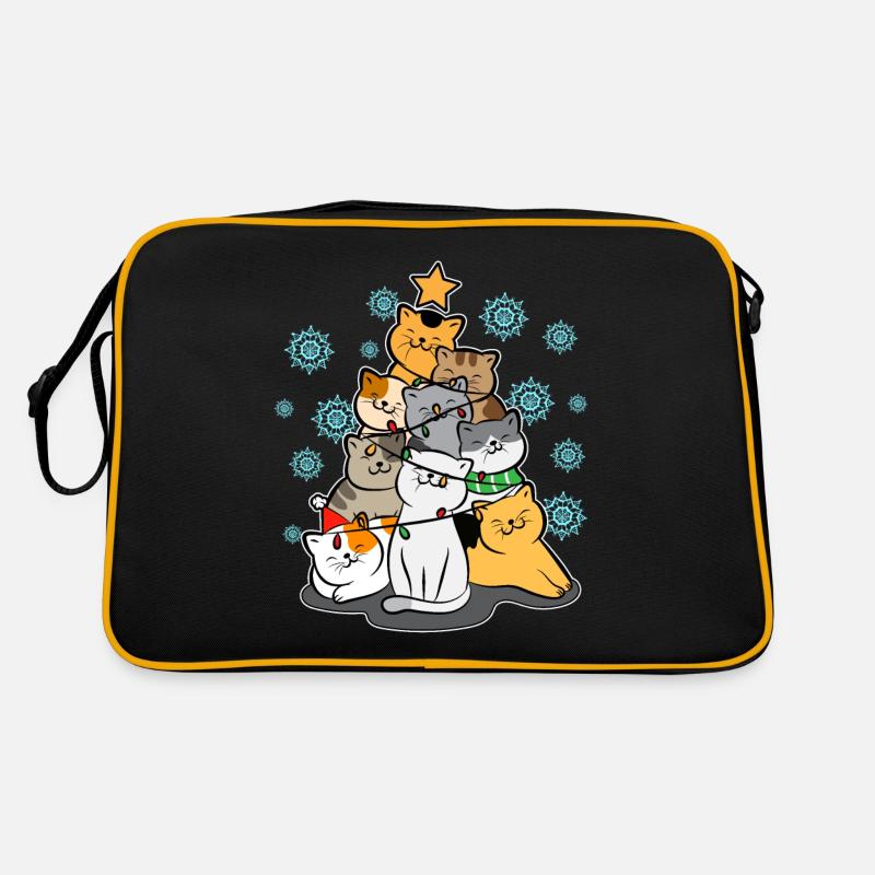 Drôle arbre de Noël chats amour doux cadeau Sac Retro