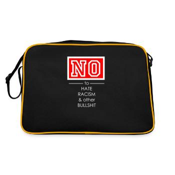 gegen Nazis - Retro Tasche - Schwarz/Gold - Hinten
