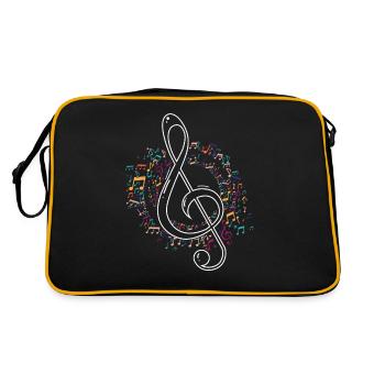 Cadeau de musique Clef - Sac Retro - noir/or - Dos
