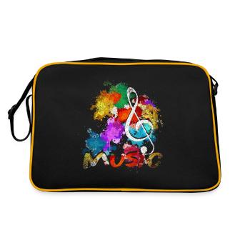 Clef musician music musique classique - Sac Retro - noir/or - Dos