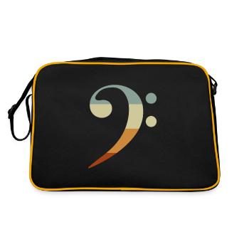 Notes de musique clé de basse - Sac Retro - noir/or - Dos