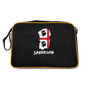 Sardegna Sardinia Sardinian flag Sarde Italy - Retro Bag - black/gold - Back