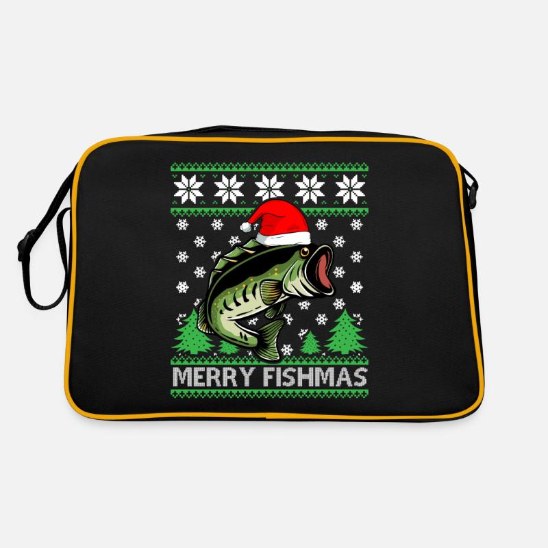 Cadeau de pêcheur joyeux Fishmas pour Noël Sac Retro