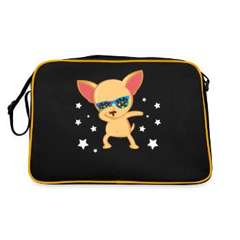 Lunettes de soleil drôles de chien chihuahua - Sac Retro - noir/or - Dos