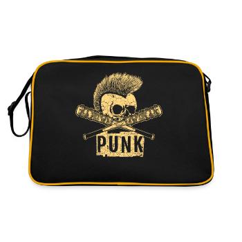 Punk Punkrock Musik Punks Anarchie Punker Geschenk - Retro Tasche - Schwarz/Gold - Hinten