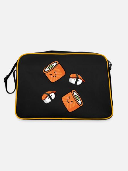 Sushi Bad Funny Design for Japan Fans - Retro Bag - black/gold - Back