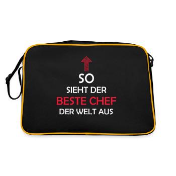 Bester Chef der Welt Chef Spruch Abteilungsleiter - Retro Tasche - Schwarz/Gold - Hinten