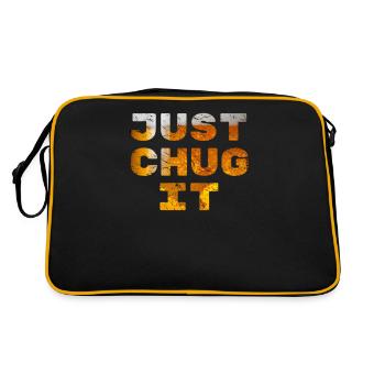 Tuckern Sie es einfach Bier Hintergrund Design - Retro Tasche - Schwarz/Gold - Hinten