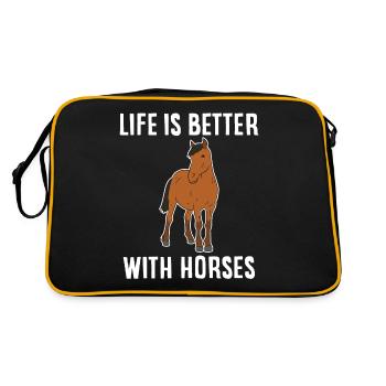Faire des chevaux La vie Meilleur amour des chevaux - Sac Retro - noir/or - Dos