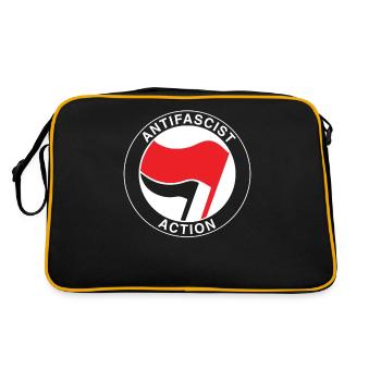 Drapeau antifasciste antifa - antiracisme antifasciste - Sac Retro - noir/or - Dos