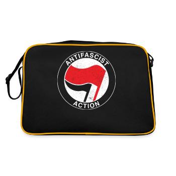 Drapeau antifasciste antifa - antiracisme antifasciste - Sac Retro - noir/or - Dos