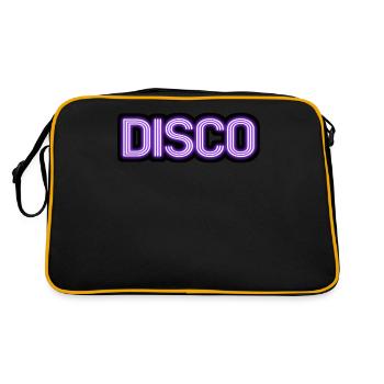 disco neon sign vintage design - Retro Bag - black/gold - Back
