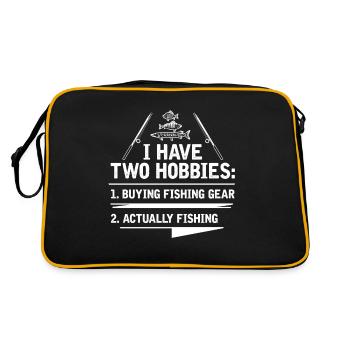 Rigolote pêcheur humour bateau canne à pêche passe-temps pêcheur - Sac Retro - noir/or - Dos