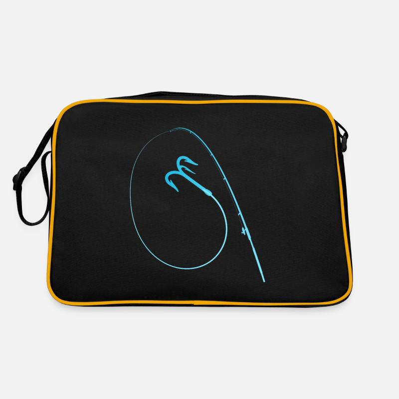 Canne à pêche cool hameçons de pêche en haute mer - Sac Retro - noir/or